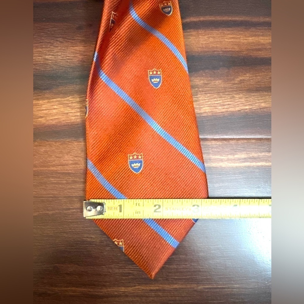 TOMMY HILFIGER 100% Silk Copper University Style Necktie - Picture 9 of 10
